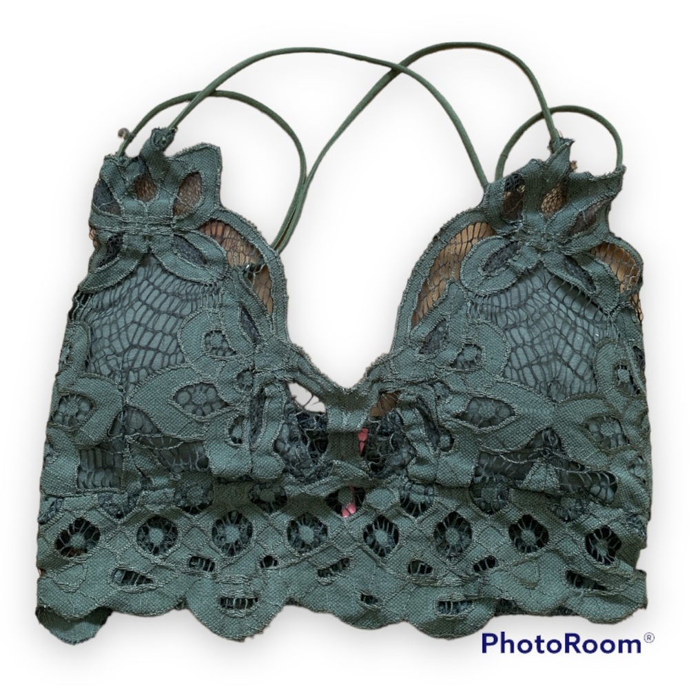 ✨ Lace Bralette Bundle of 3 - Green, Gray, and Light Pink